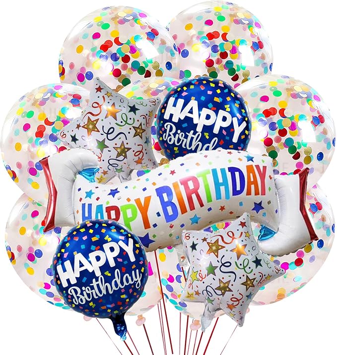 Birthday Decoration Set Colorful Happy Birthday Banner Balloon by OSAMUHA