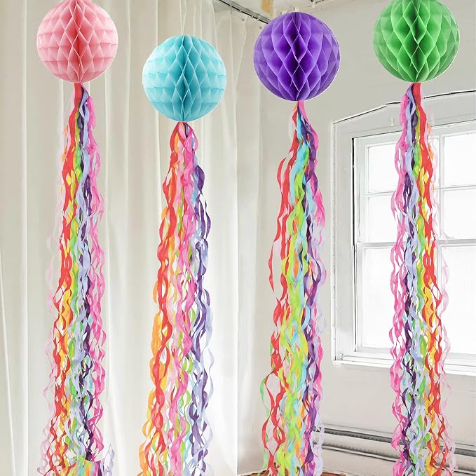 52IN 10PCS Rainbow Swirls Tassel Hanging Garland Party Decorations - Image 5