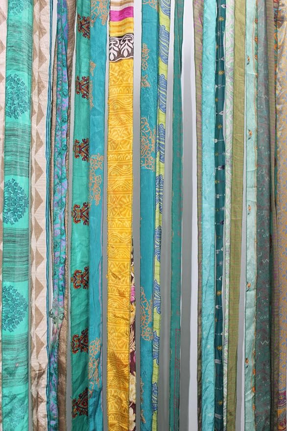 Mango Gifts Old Silk Sari Ribbon Doorway Curtain Rod Pocket - Image 3