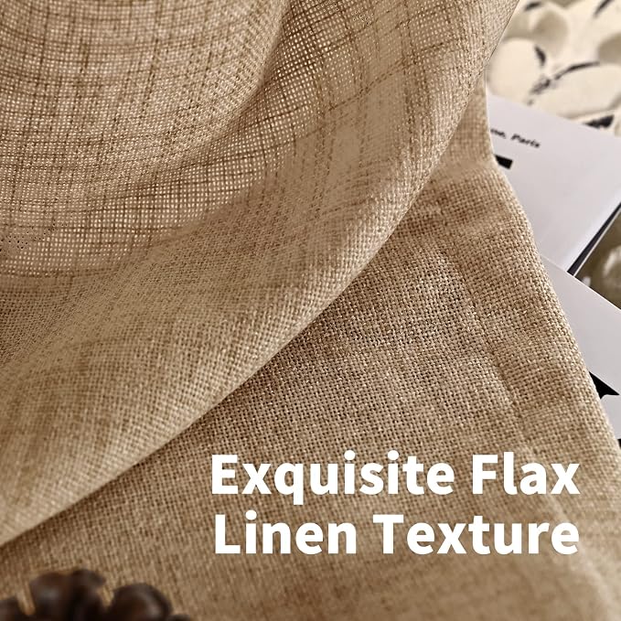 YoungsTex Short Linen Semi Sheer Curtains 45 Inch Length - Image 4