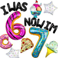 6 7 Birthday Decorations Balloon Set | Number 6 7 Foil Balloons by Unknown