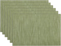 SHACOS Placemats Set of 6 Woven Vinyl Place Mats by SHACOS