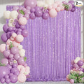 Wedding Sequin Backdrop Lavender 2 Pcs 5FTx10FT Glitter Curtain Backdrop Arch by SoarDream