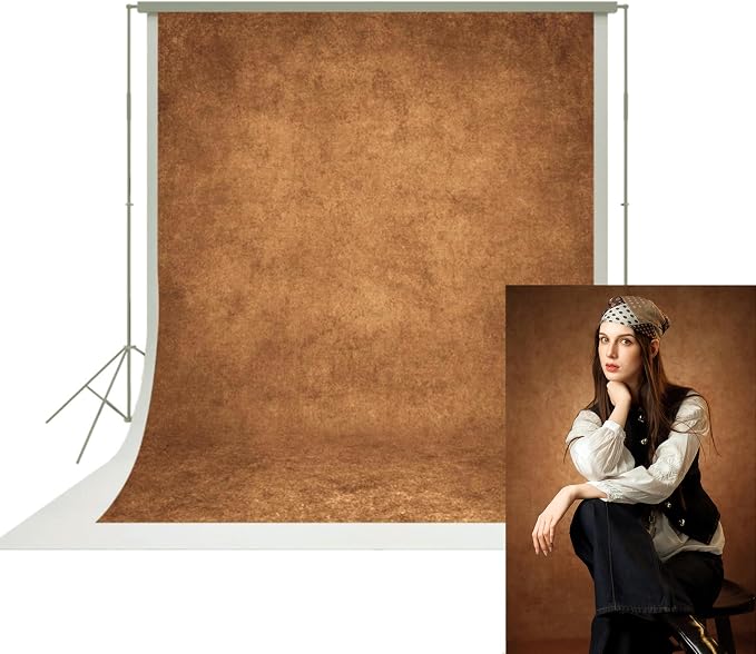 UrcTepics 6×8 ft Brown Fabric Photo Backdrops, Classic Abstract Texture Backdrop by UrcTepics