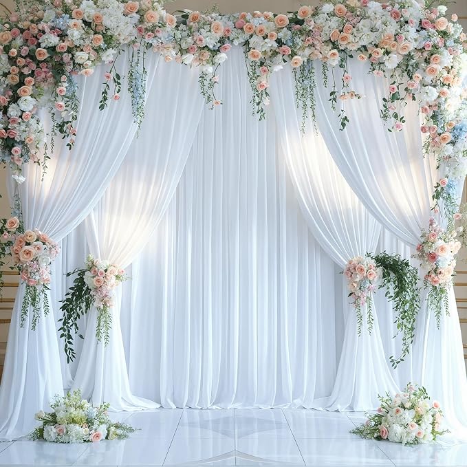 8 Panels White Backdrop Curtains - Image 4