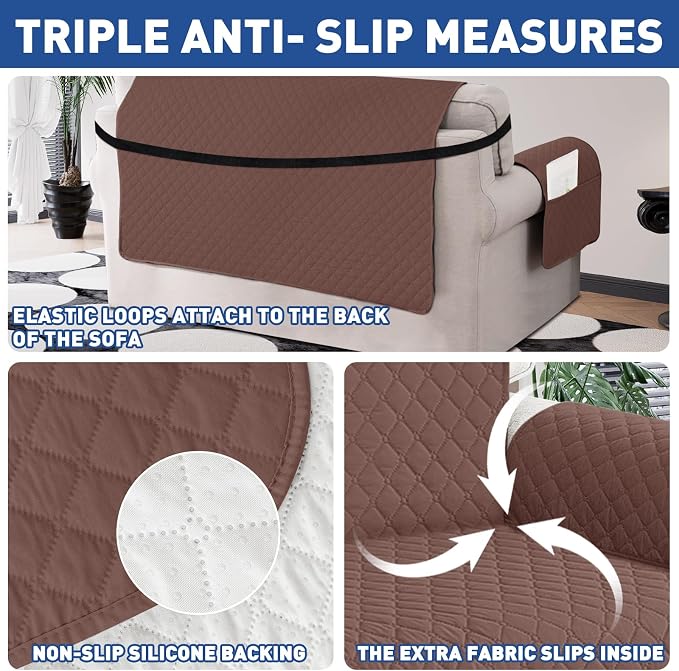 XINEAGE Quilted Chair Sofa Cover Waterproof Chair Covers - Image 3