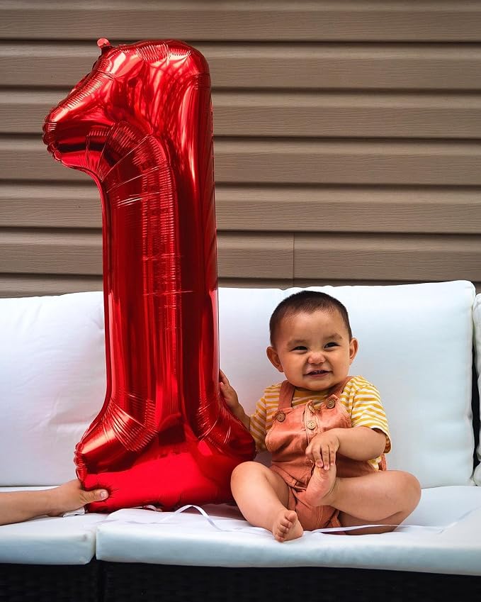 50 Balloon - Red Birthday Number Balloons, 40 Inch Decorations Men Women | Red - Image 4