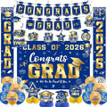 Graduation Decorations 2026 Blue and Gold Set, Congrats Grad Decor Set by Unknown