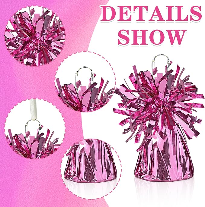 9 PCS Metallic Wrapped Balloons Weights Pink Helium Balloon Weight Balloon - Image 3