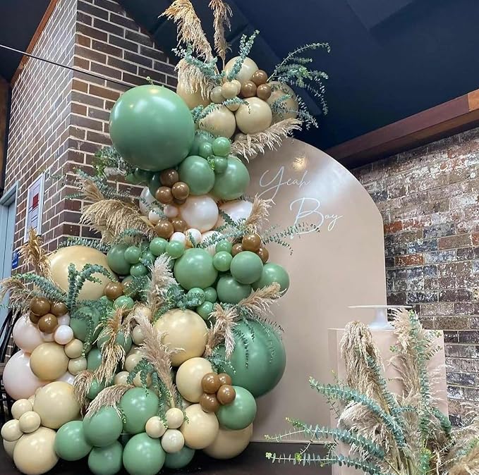 12 Inch Retro Bean Green Balloons, Baby Shower, Graduate Party Decorations - Image 3