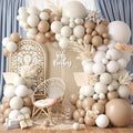 Netural Balloon Garland Arch Kit, Double Stuffed Beige Cream Tan Balloons by FEYG