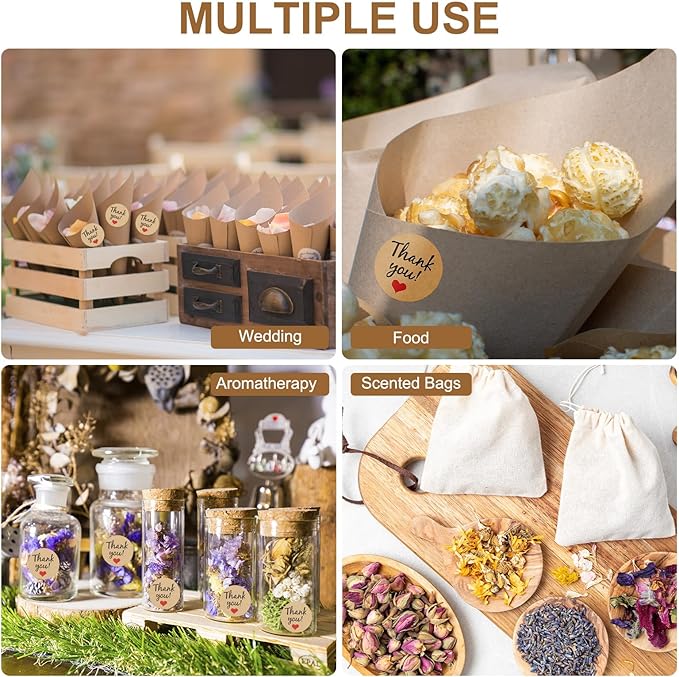 PATIKIL Dried Flower Confetti Cones, 30Pcs Paper Tapers Cone Holder with Dried Rose Petal / Sticker for Wedding Party Engagement Birthday DIY Decoration, Yellow/Green