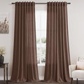 Mocha Mousse Curtains 108 Inches Long 2 Panels Set Back Tab Loop Pocket Linen by Nanspring
