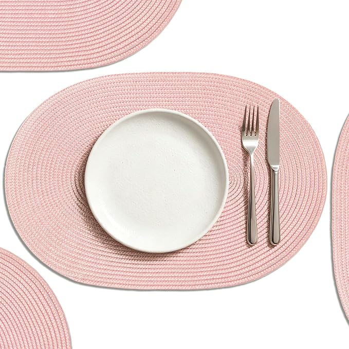 AHHFSMEI Placemats Set of 6 for Dining Table Washable Woven Non-Slip 18x12 by AHHFSMEI
