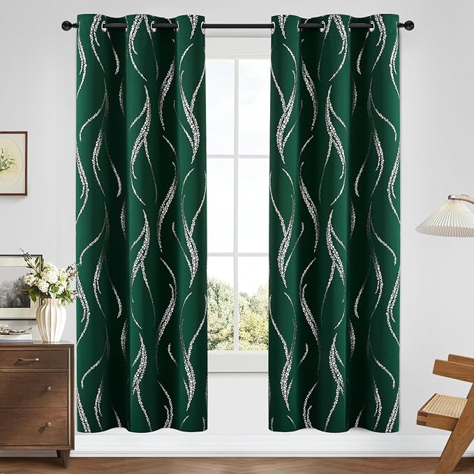 Yakamok Emerald Green Blackout Curtains - Image 2