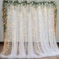 10x8ft White Tulle Backdrop Curtain by Partisky