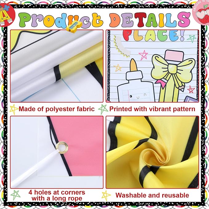 HunnmingRe Composition Notebooks Line Classroom Decor First Day of School Door - Image 3