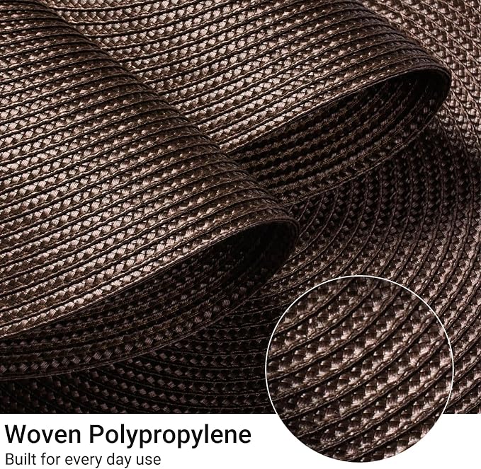 FunWheat Round Braided Placemats Set of 6 Table Mats - Image 3