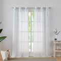 Central Park Leaf Floral Print Metallic Sheer Window Curtain Panel by CentralPark