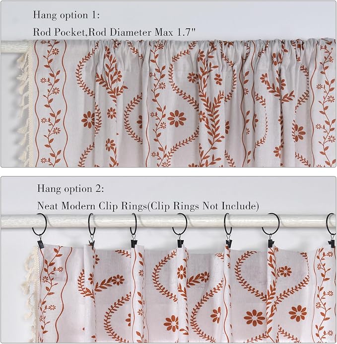 Schweek Boho Floral Curtains 84 Inches Length 2 Panels - Image 6