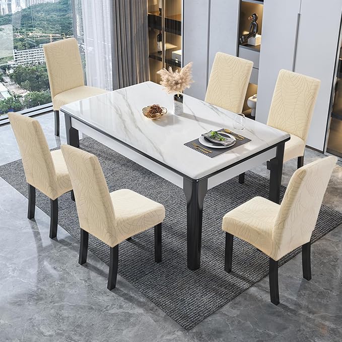 Waterproof Dining Chair Covers Set of 4 Parsons Chair Slipcovers | Double - Image 2