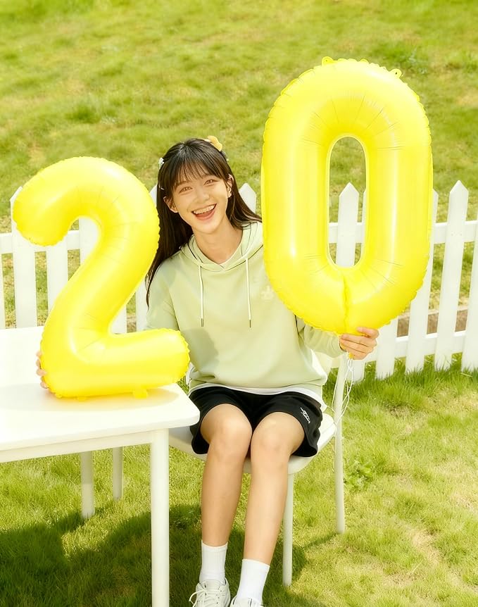 Yellow Number 0 Balloon 40 inch, Balloon numbers party supplies, deco photo - Image 4