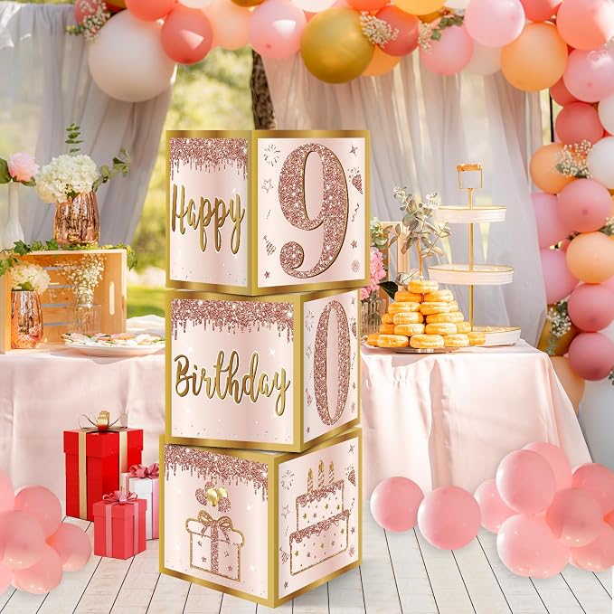 Guiruiy 3Pcs 90th Birthday Decorations Balloon Gift Boxes - Image 5