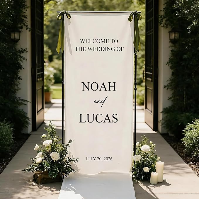 Wedding Welcome Sign Linen Personalized by VIRAGIL