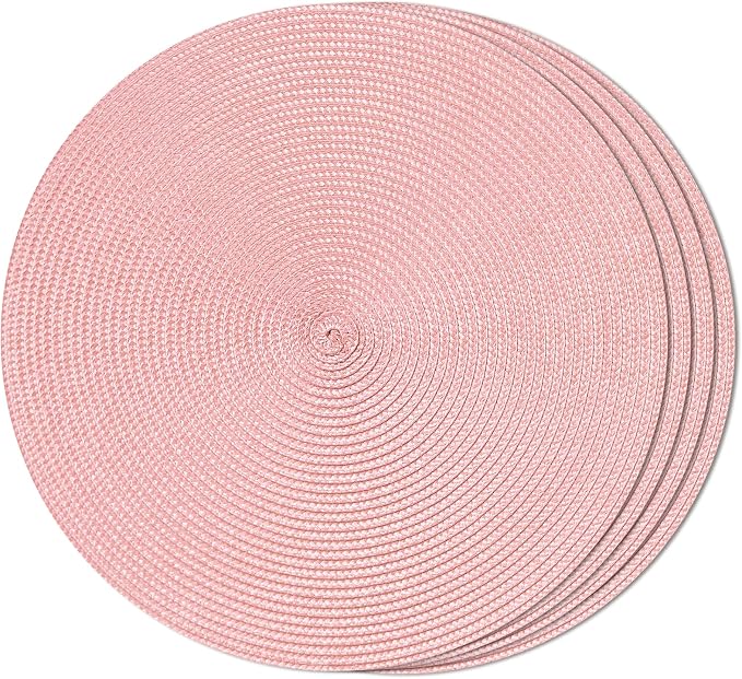 FunWheat Round Braided Placemats Set of 4 Table Mats by FunWheat