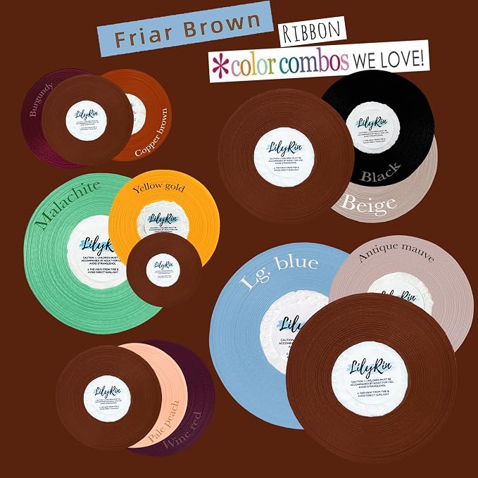 Friar Brown Ribbon 1/4 Inches 36 Yards Satin Roll Perfect - Image 5