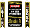 Holkcog Retirement Party Decorations, Caution Logos Retired Person Banner | by Holkcog