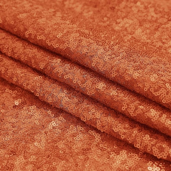 Sugargirl Orange Sequin Backdrop Curtain 2 Panels 2FTx8FT Glitter Orange - Image 8