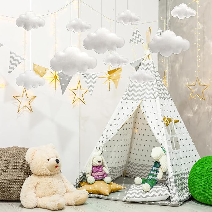 Ayfjovs 10pcs 3D Cloud Decoration Hanging Cloud - Image 7