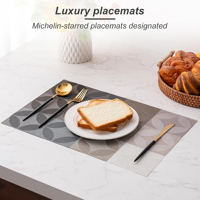 Placemats Set of 4 Washable Indoor | Outdoor Vinyl Place Mats - Image 5