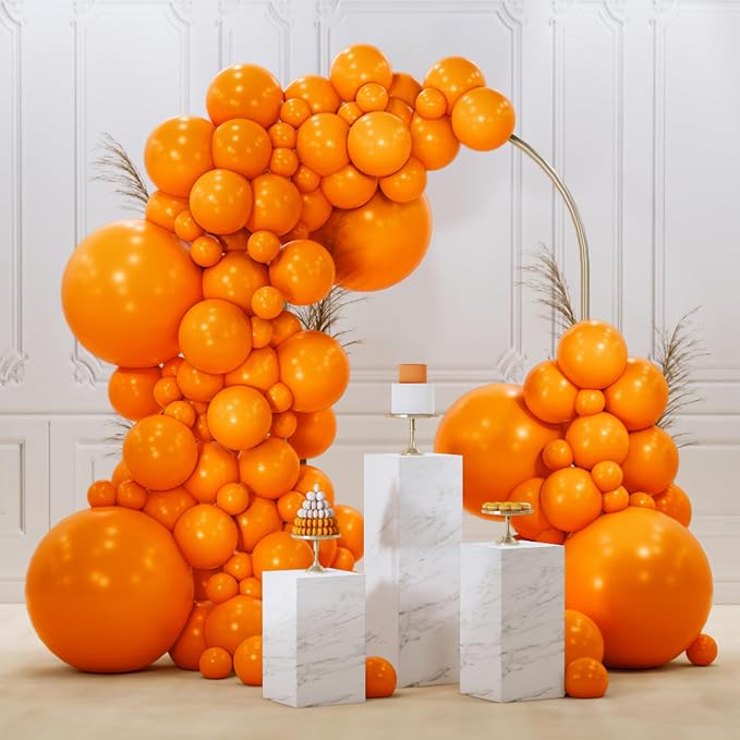 PartyWoo Orange Balloons 145pcs Fall Latex Helium Balloons Different Sizes | 18 by PartyWoo