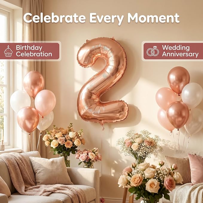 YPSelected 32 Inch Large Foil Helium Number Balloon Birthday Wedding Party 0-9 - Image 6