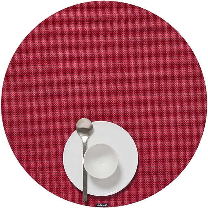 Chilewich Mini Basketweave Placemats, Round Woven Placemats Set of 4 | Reusable by Chilewich