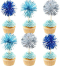Gyufise 30Pcs Foil Firework Cupcake Toppers Sparkle Tinsel Cake Toppers Tinsel by Gyufise