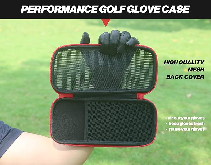 Handy Picks Performance Golf Glove Case - Golf Gloves Holder Case That Protects n Keeps Your Golf Gloves Neat n Dry - Air Flows Through on The Back Cover to Let The Moisture Out