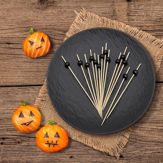 Minisland Black Pearl Bamboo Cocktail Picks, Fancy Appetizer Toothpicks | 4.7 - Image 3