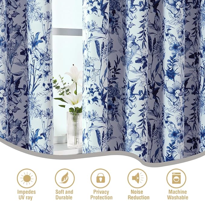 H.VERSAILTEX Blackout Curtains 84 Inch Length 2 Panels Set Floral Print Curtain - Image 6