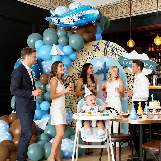 PageebO Travel Themed Party Balloon Arch Kit - Image 3