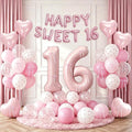 80Pcs Pink Happy Sweet 16th Birthday Decorations by Unknown