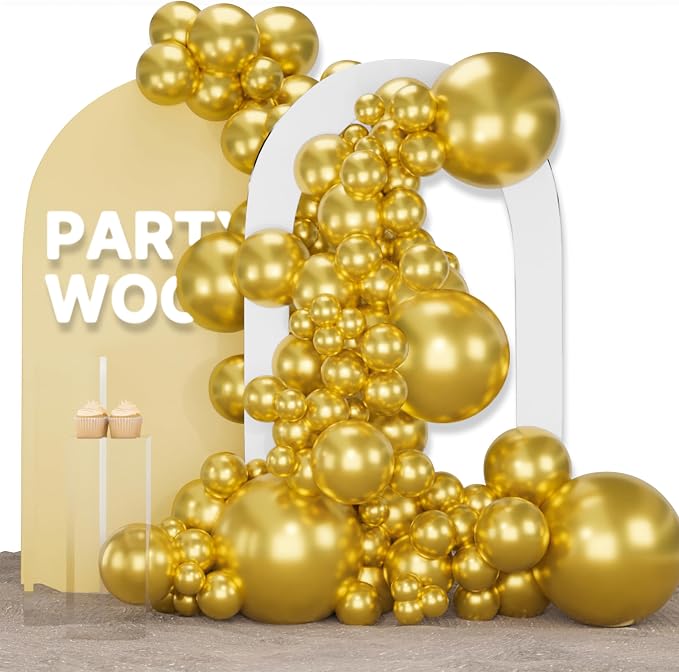 PartyWoo Gold Balloons 155pcs Different Sizes of 18 12 10 5 Inch | Balloons by PartyWoo