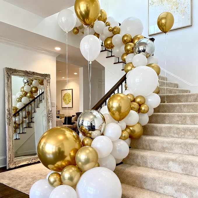 Patimate Gold Metallic Chrome Latex Balloons 150 Pack 5 Inch Gold Balloons | - Image 7