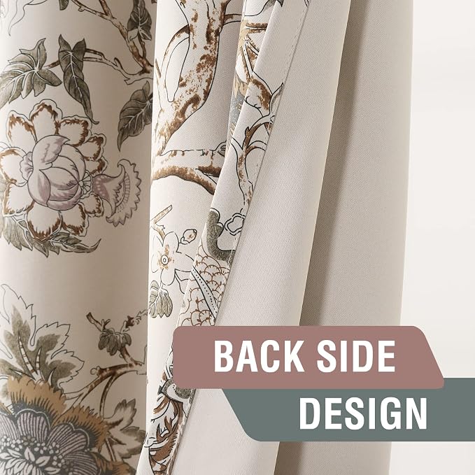 H.VERSAILTEX Blackout Curtains 108 Inch Length 2 Panels Set Floral Print - Image 6