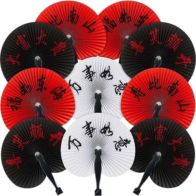 Jetec 30 Pcs Chinese Folding Hand Fans, Oriental Japanese Paper Handheld Fans by Jetec