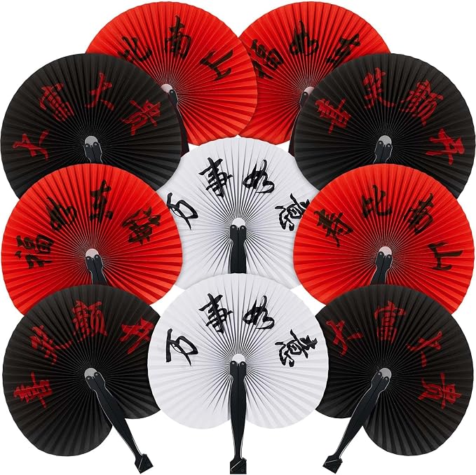 Jetec 20 Pcs Chinese Folding Hand Fans, Oriental Japanese Paper Handheld Fans by Jetec