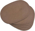 Placemats Set of 6, Woven Oval Braided Dining Table Mats | 12 x 17.5 Inch Size by Noctiflorous