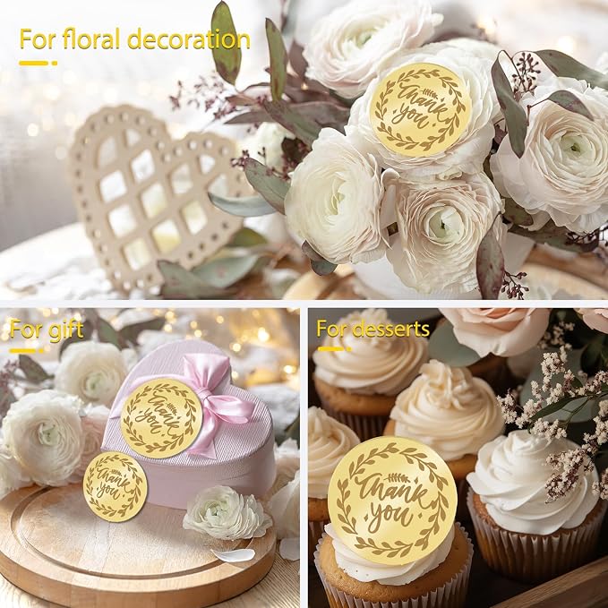 20Pcs Gold Thank You Cupcake Toppers DIY Cake Toppers - Image 9